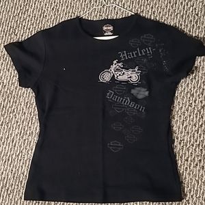 Harley Davidson Women's shirt, XL, in black.